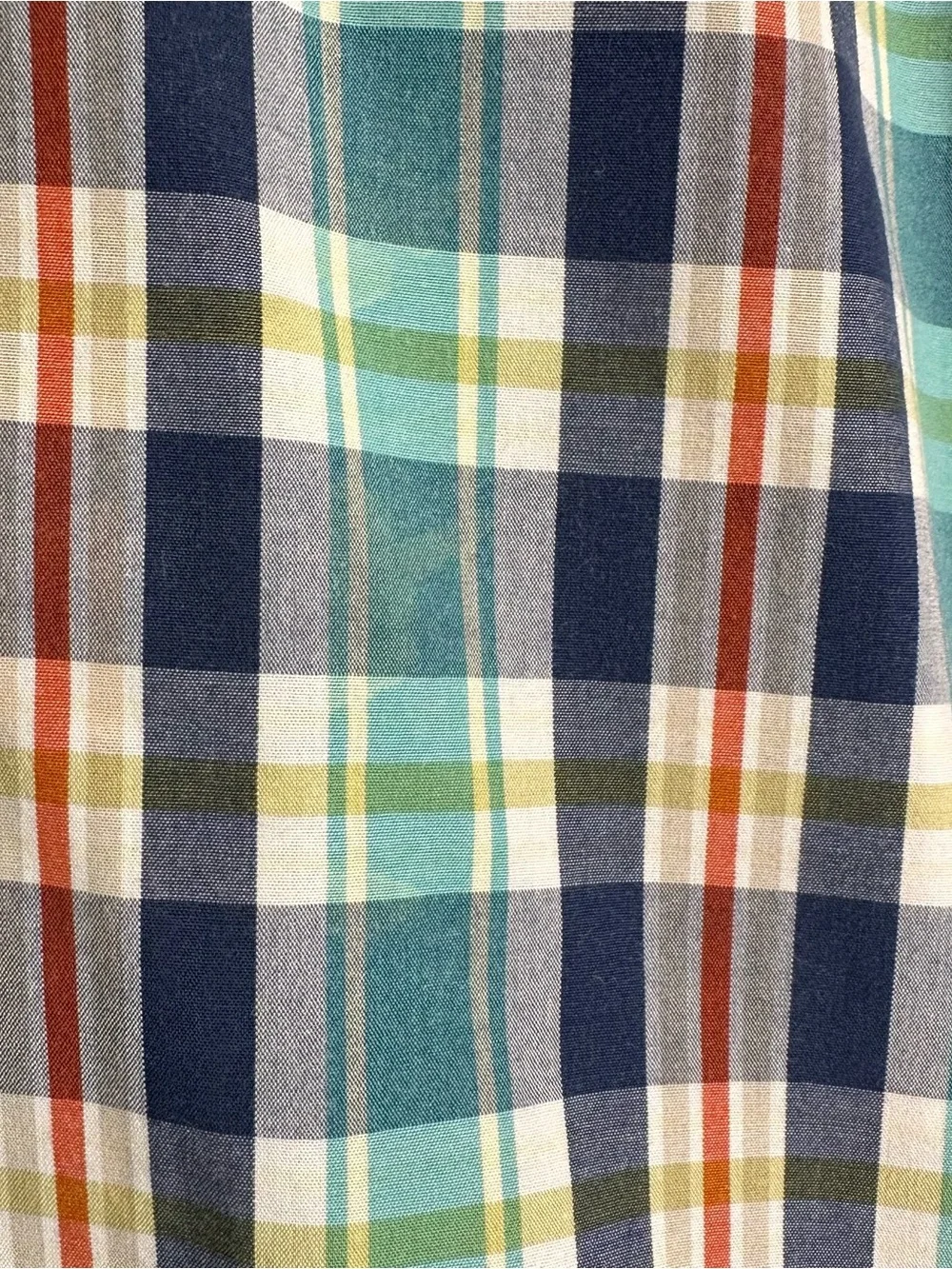 Banana Republic  Plaid Button-Down Shirt in Navy, Green & White Men's Size Small